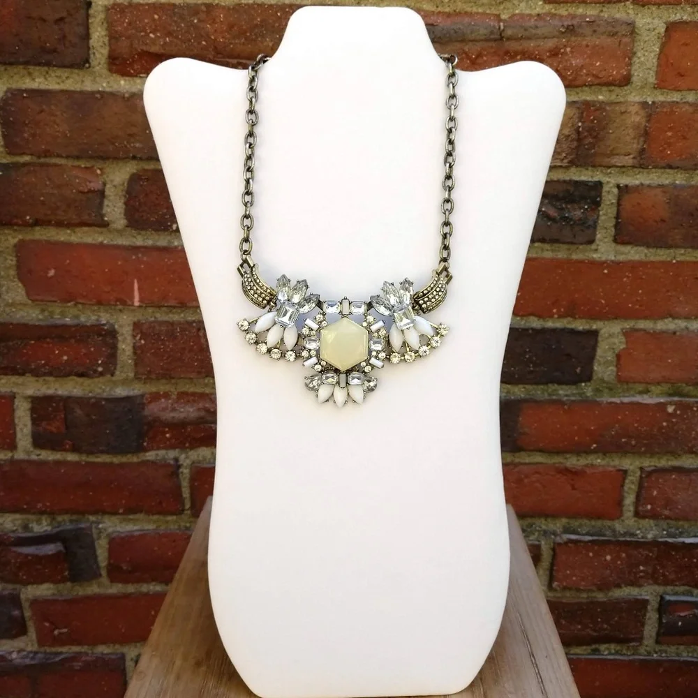 Ornate bead and cz statement necklace